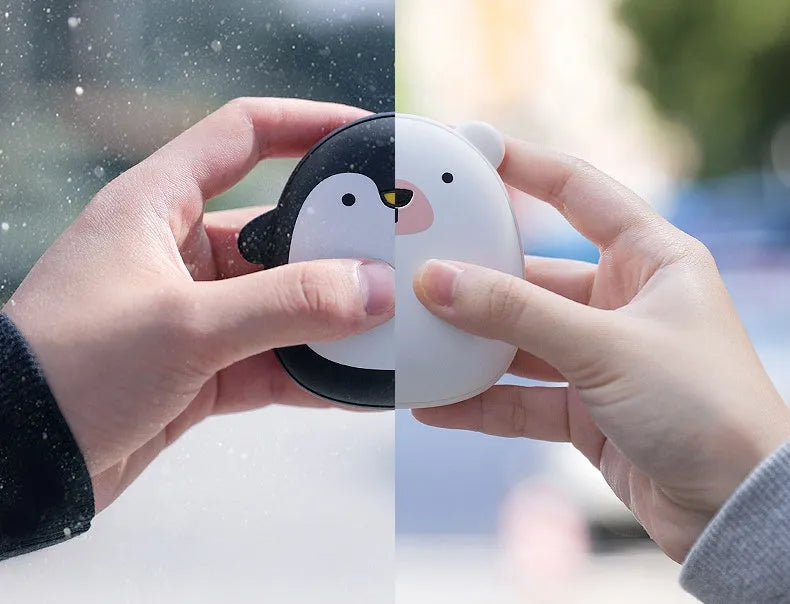 Cartoon penguin and polar bear design USB rechargeable hand warmer and power bank