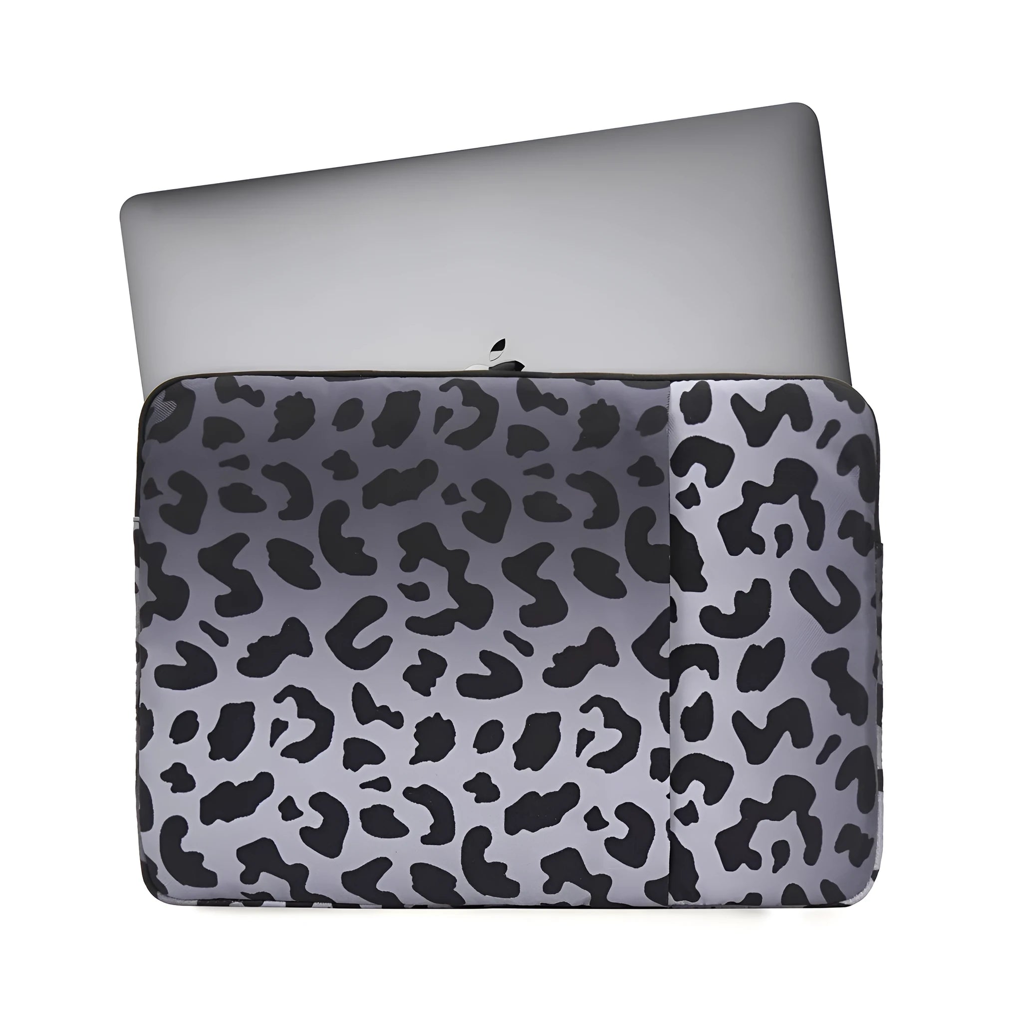 Leopard print laptop sleeve for 13-inch to 16-inch devices with anti-shock waterproof protection