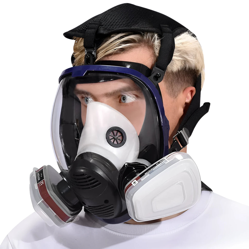 Blue edge spherical full mask with KN95 protection for epidemic prevention and fire protection