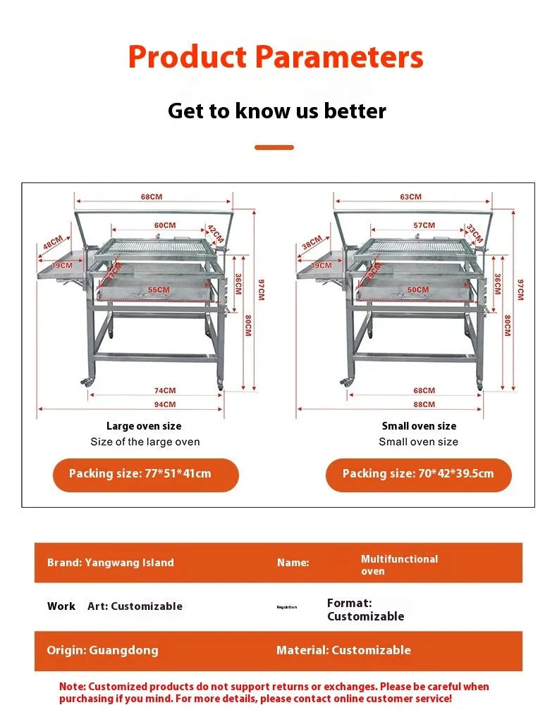 Large foldable Flip BBQ Stove charcoal grill with detachable metal frame set up in a garden.