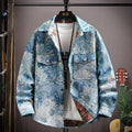 Casual lapel shirt coat in polyester available in blue, black, apricot and red.