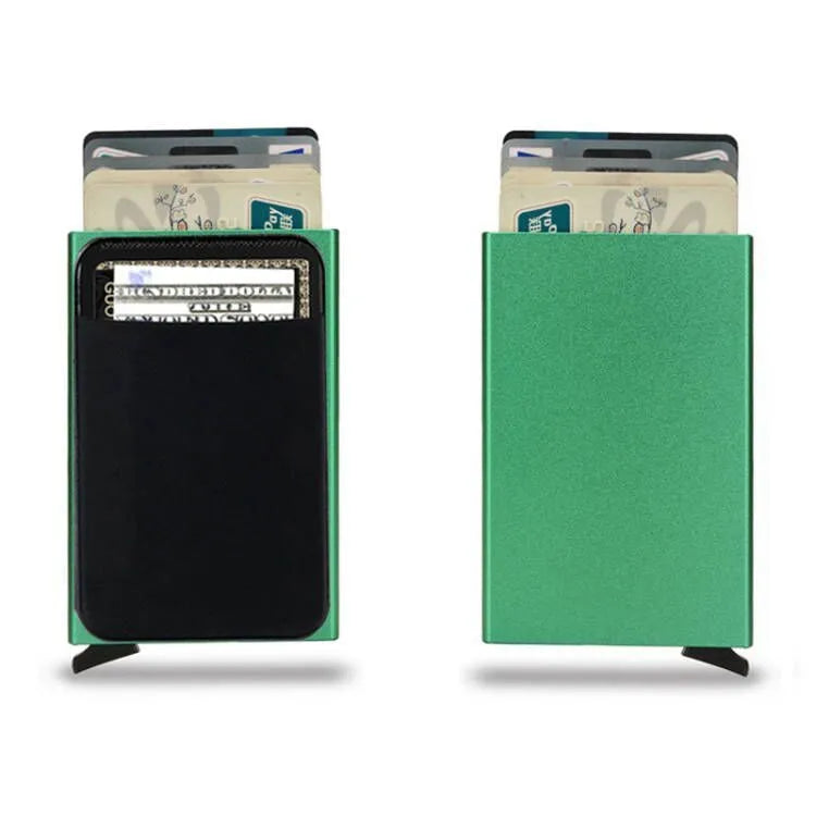 Aluminium alloy metal credit card holder with frosted finish in multiple colours