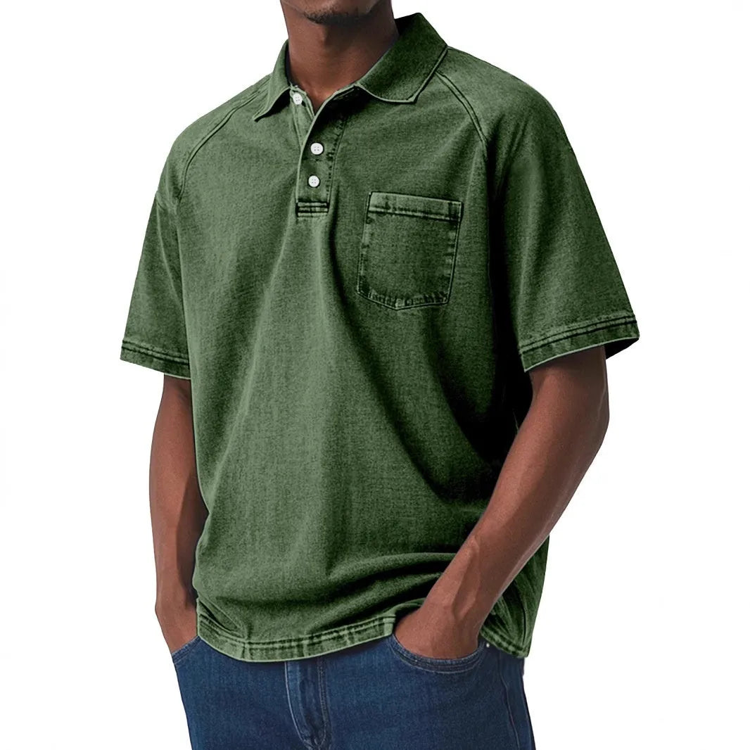 Plus size men's short sleeve shirt in Korean style with loose fit and printed design