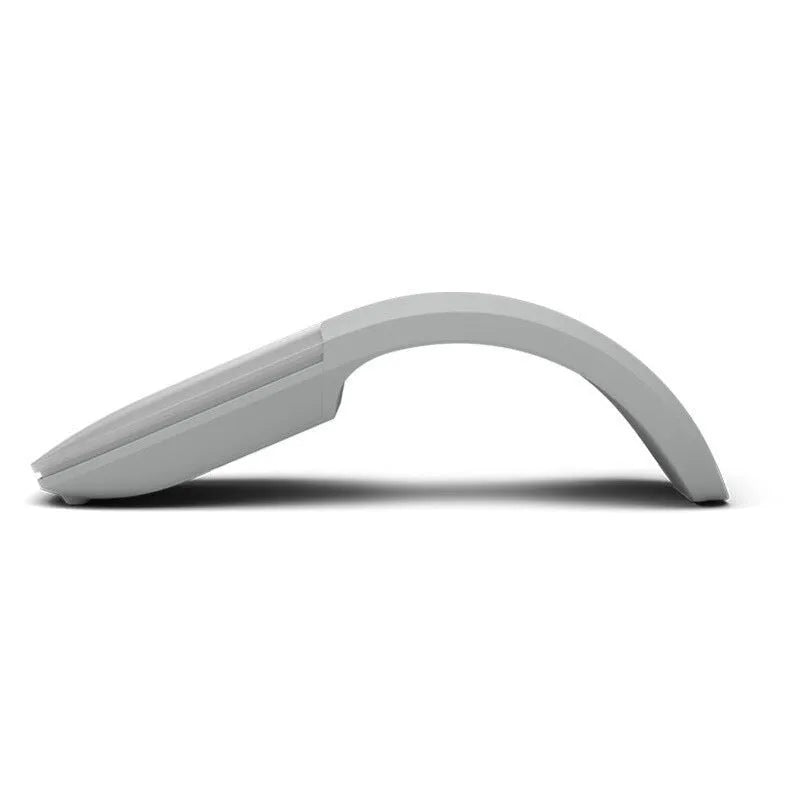 Folding Bluetooth 4.0 wireless mouse shown in compact travel position measuring 131.2x55x14.5mm