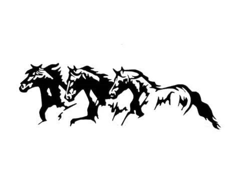 Three horses design 25x8cm auto decal for car body sticker customisation