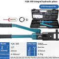 YQK-300 manual hydraulic wire crimper with 15 mould sets blue steel construction