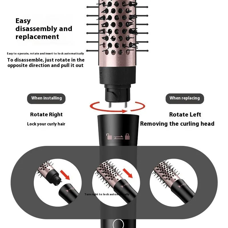Automatic large wave hair curler in rose gold or black with digital temperature display