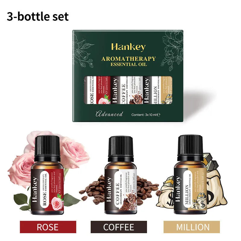 Boxed set of water-soluble aromatherapy essential oils for diffuser use