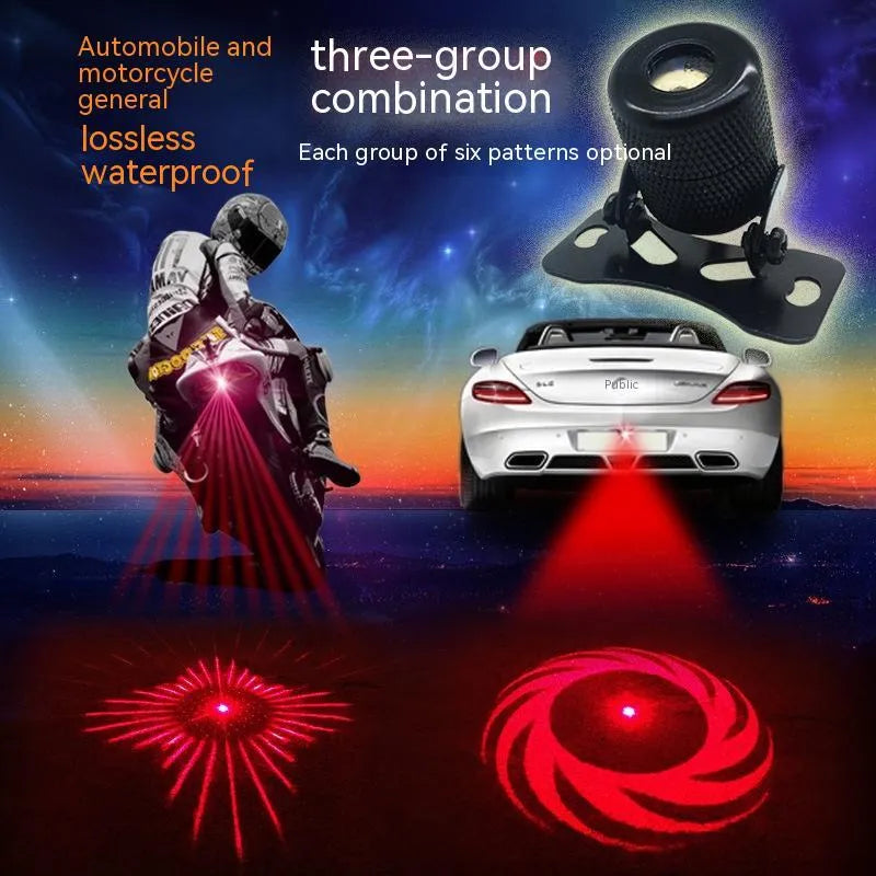 Car motorcycle laser fog lamp with aluminium housing and red laser projection