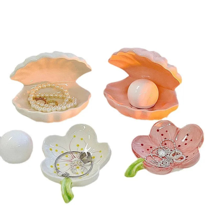 Yellow white porcelain storage tray with modern design and optional night light functionality