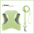 Brown cloth cat harness with integrated chest strap and leash for small cats.
