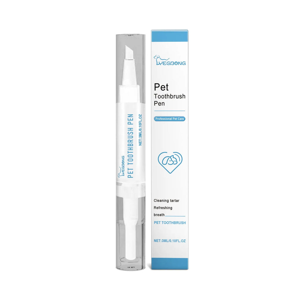 Pet teeth cleaning brush with 3ml toothpaste for cats and dogs, 1.1x12.5cm dimensions