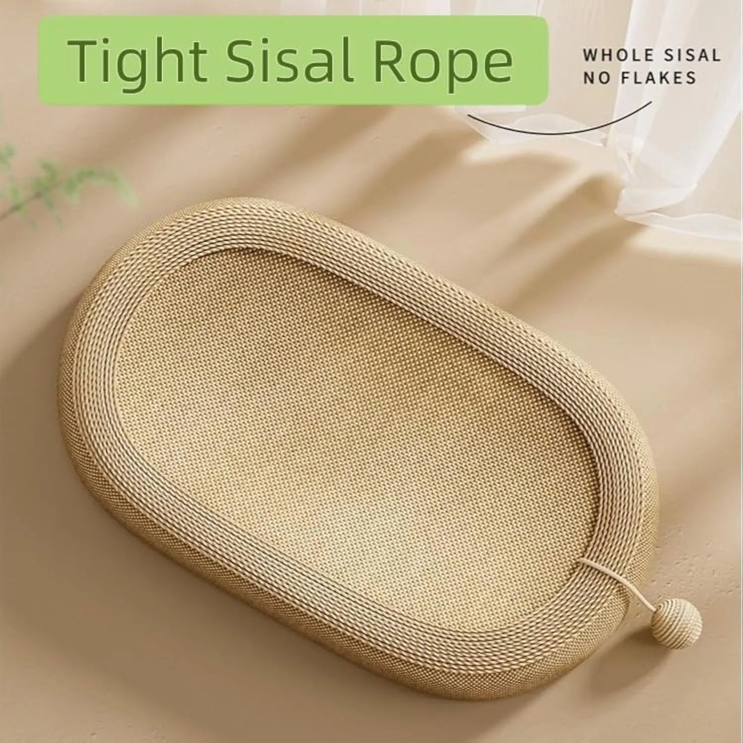 Extra large sisal cat scratching board with integrated lounge platform for XL cats