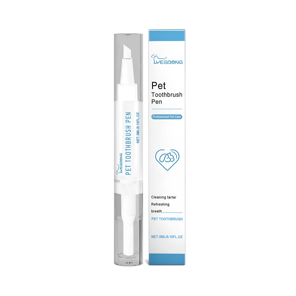 Pet teeth cleaning brush with 3ml toothpaste for cats and dogs, 1.1x12.5cm dimensions