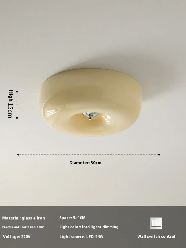 American style bedroom ceiling lamp in cream colour with three-colour light adjustment
