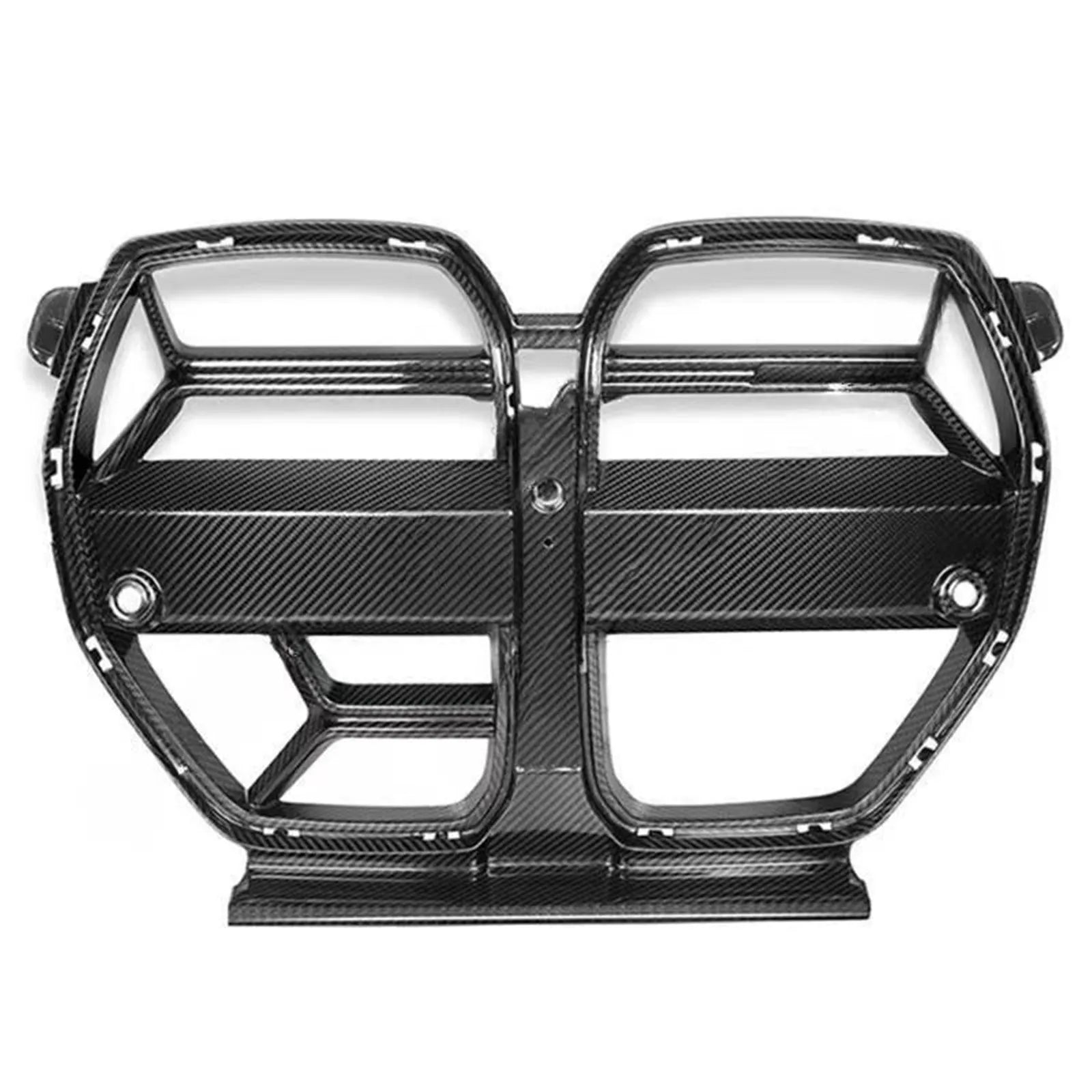 Black dry carbon fibre front bumper grille with 3K weave pattern for BMW M3 M4 G80 G82 models.