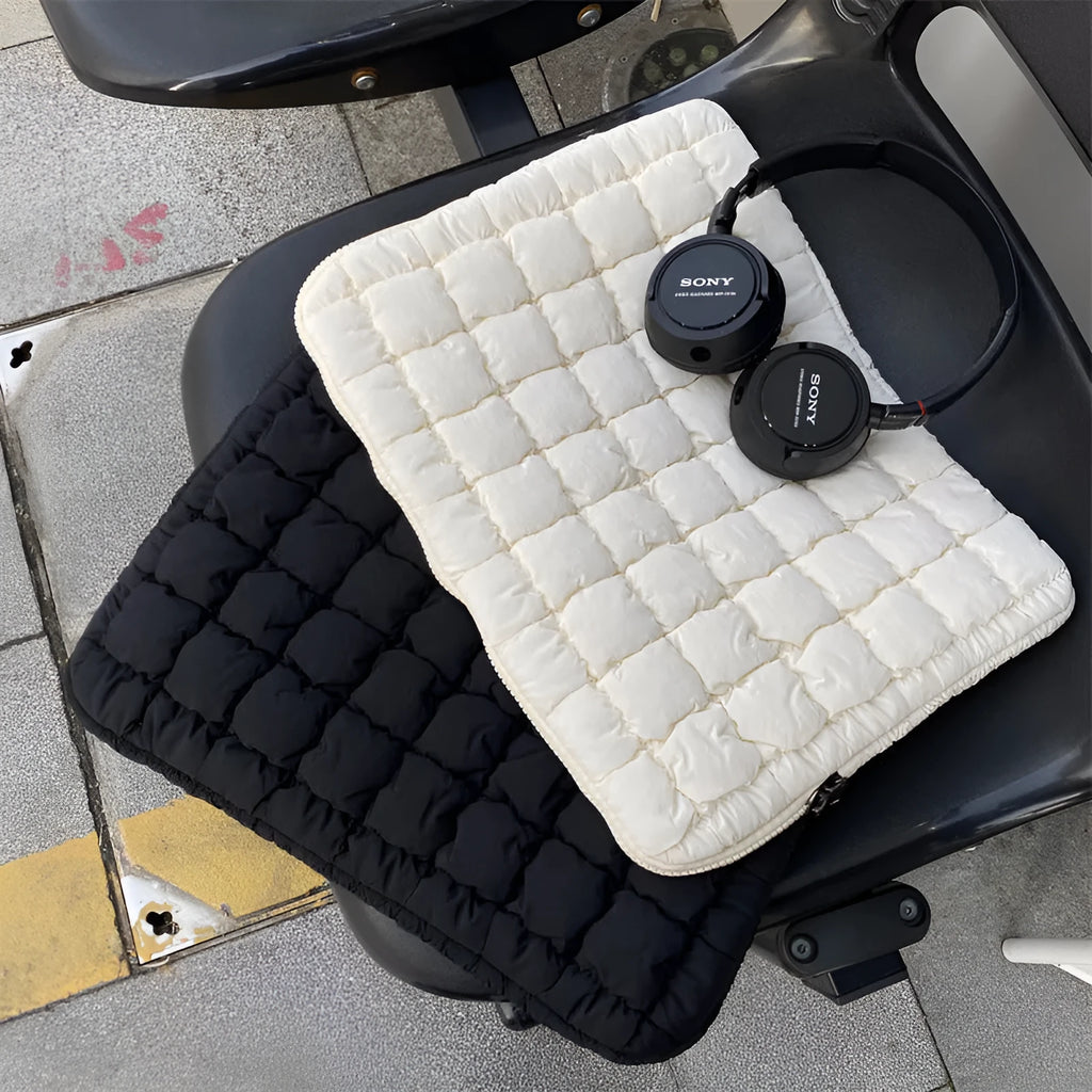 Large capacity nylon laptop bag in black colour showing storage compartments for 11-inch to 15.6-inch devices