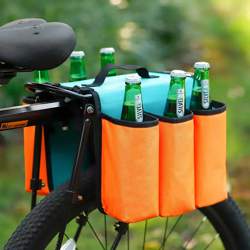 Bicycle double-sided drink bag in black with 2 litre capacity and waterproof 600D PVC construction