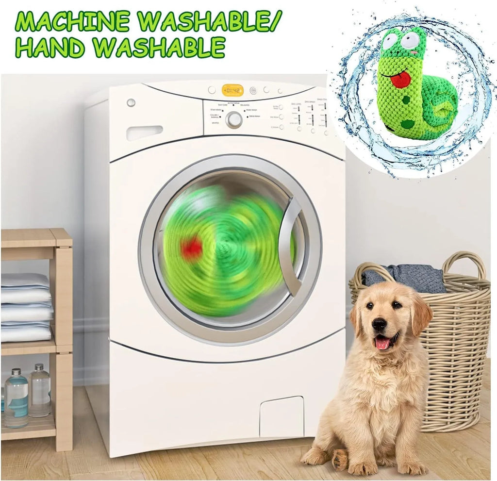 Transformable dog puzzle toy in velvet material with squeakers for foraging training