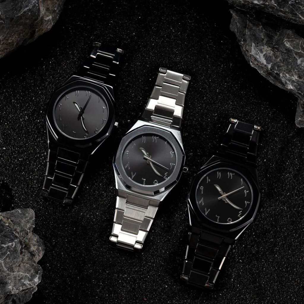 Men's steel belt quartz watch with 10mm case thickness in business casual style