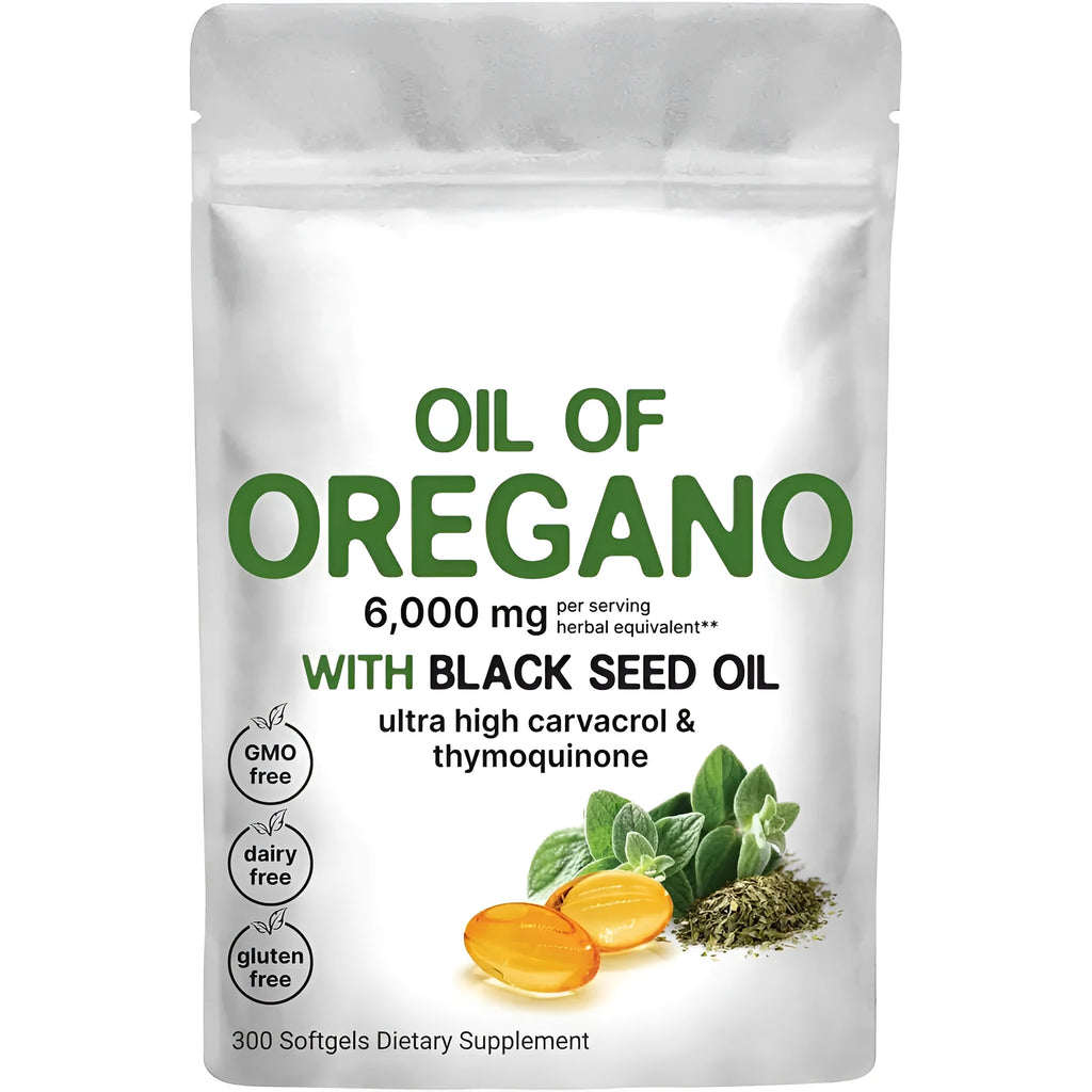 Butter Black Seed Oil Soft Capsules bottle showing softgel capsules, with pack size options of 180 or 300 tablets.