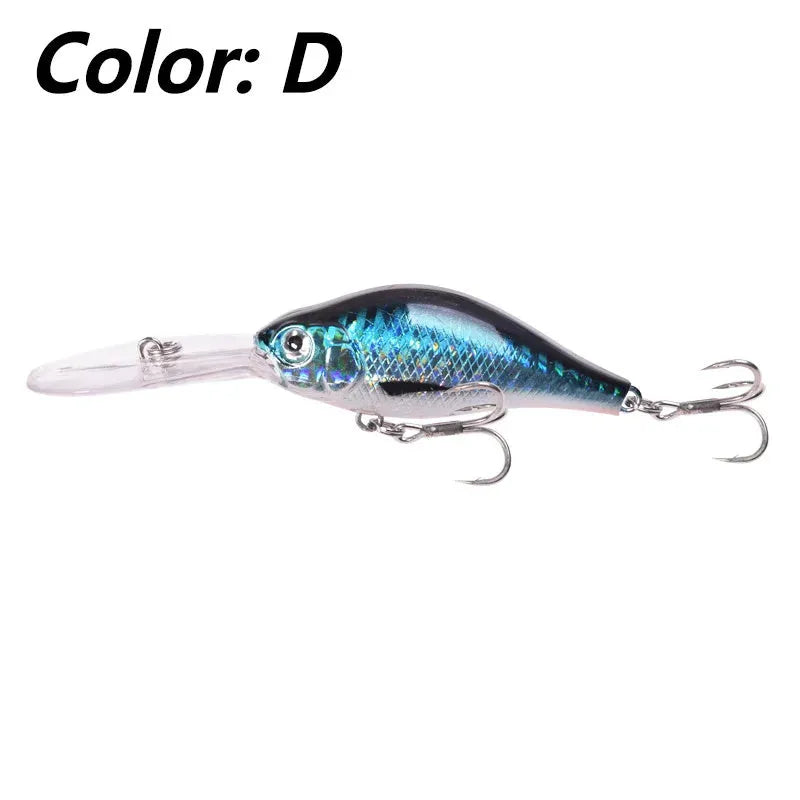 10.5cm floating rock mino fishing lure with long tongue board in multiple colour options