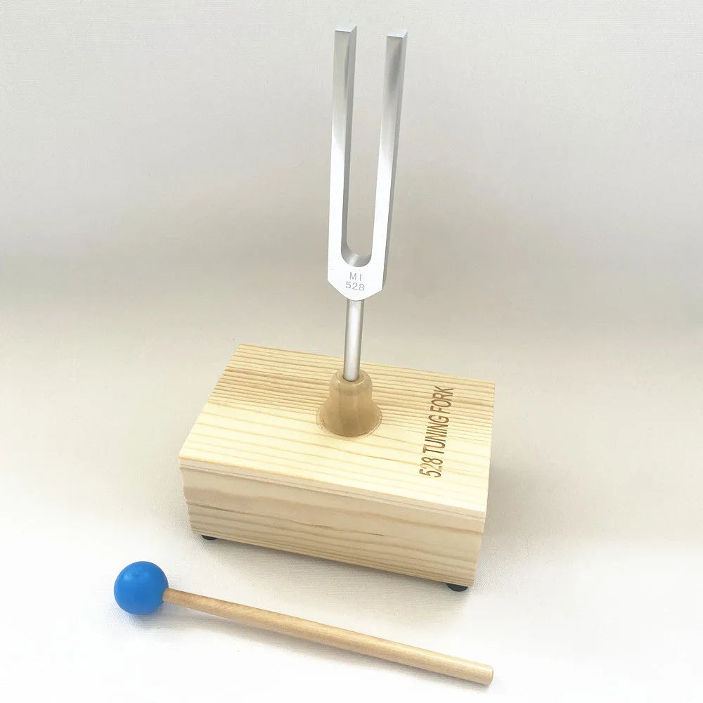 432Hz aluminium alloy tuning fork with speaker set for sound therapy in kraft paper box