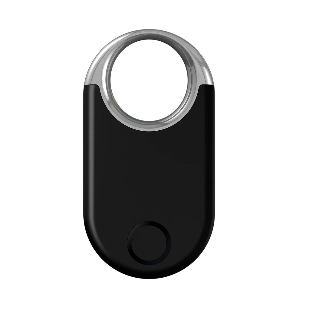 GPS anti-loss tracking device in black or white colour showing compact 55.1mm x 29.3mm x 6.6mm dimensions