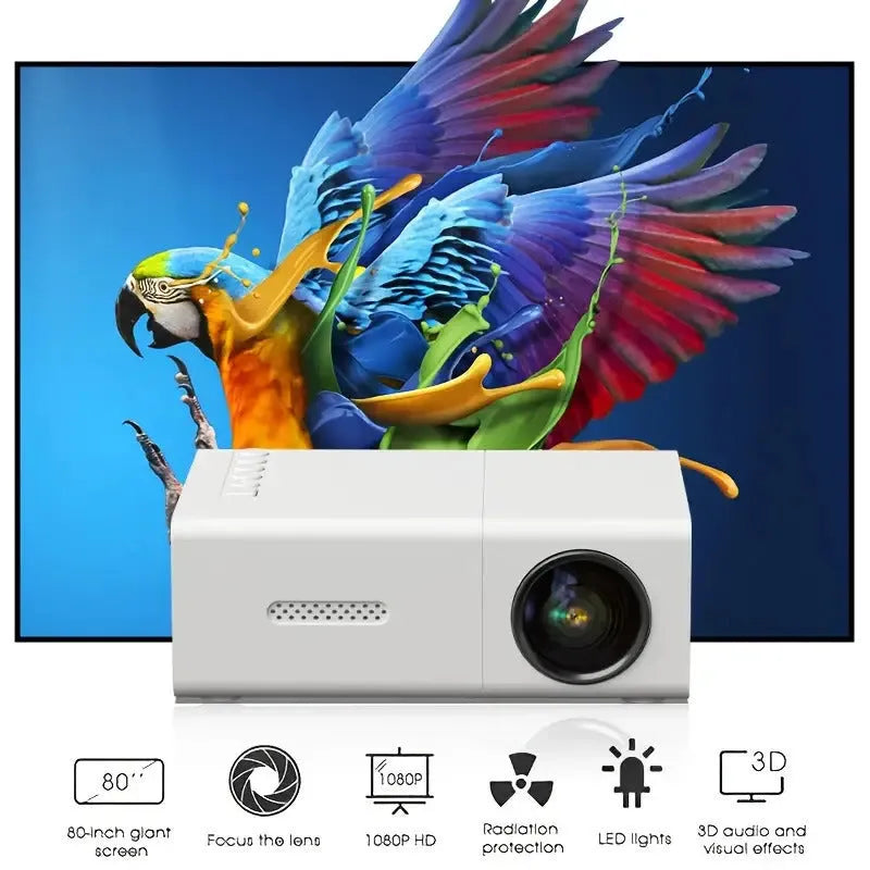 M100 Mini LED home projector in white or black with 100-inch projection capability