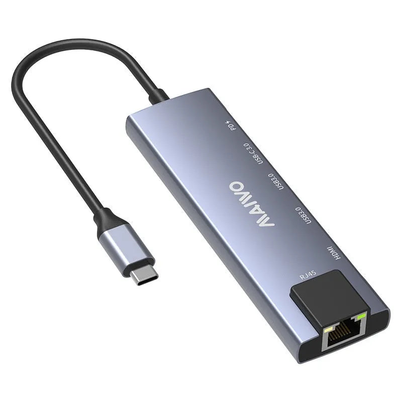 Steam Deck six-in-one docking station with aluminium shell and 15cm Type-C cable.