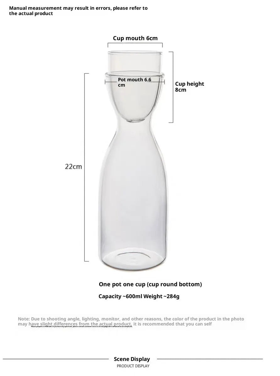 New Nordic style transparent glass kettle and water cup set for cold drinks