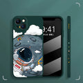 Rubik's Cube TPU phone case for iPhone with astronaut side design, black colour, back cover view