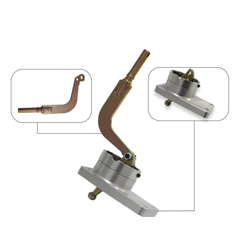Silver aluminium alloy short shifter gear lever kit for Horten vehicles