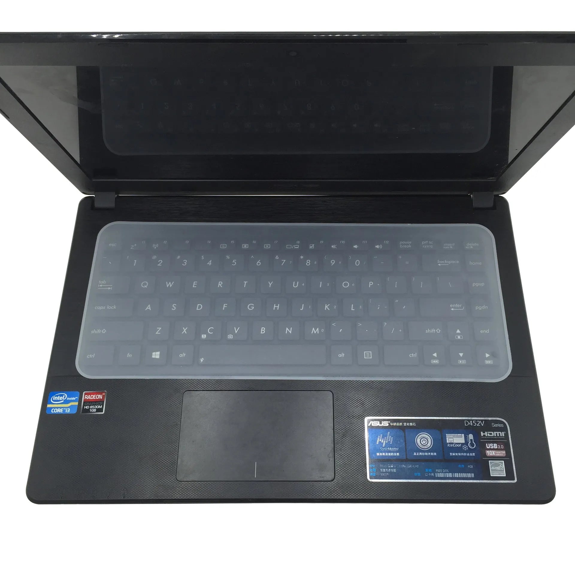 Transparent silicone keyboard dust film for laptop, dustproof and waterproof protective cover