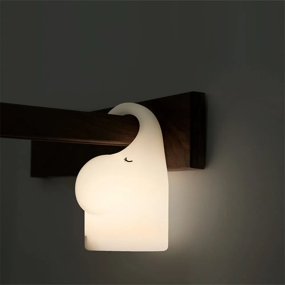 DOMI Elephant silicone night light with warm LED glow for bedroom bedside use