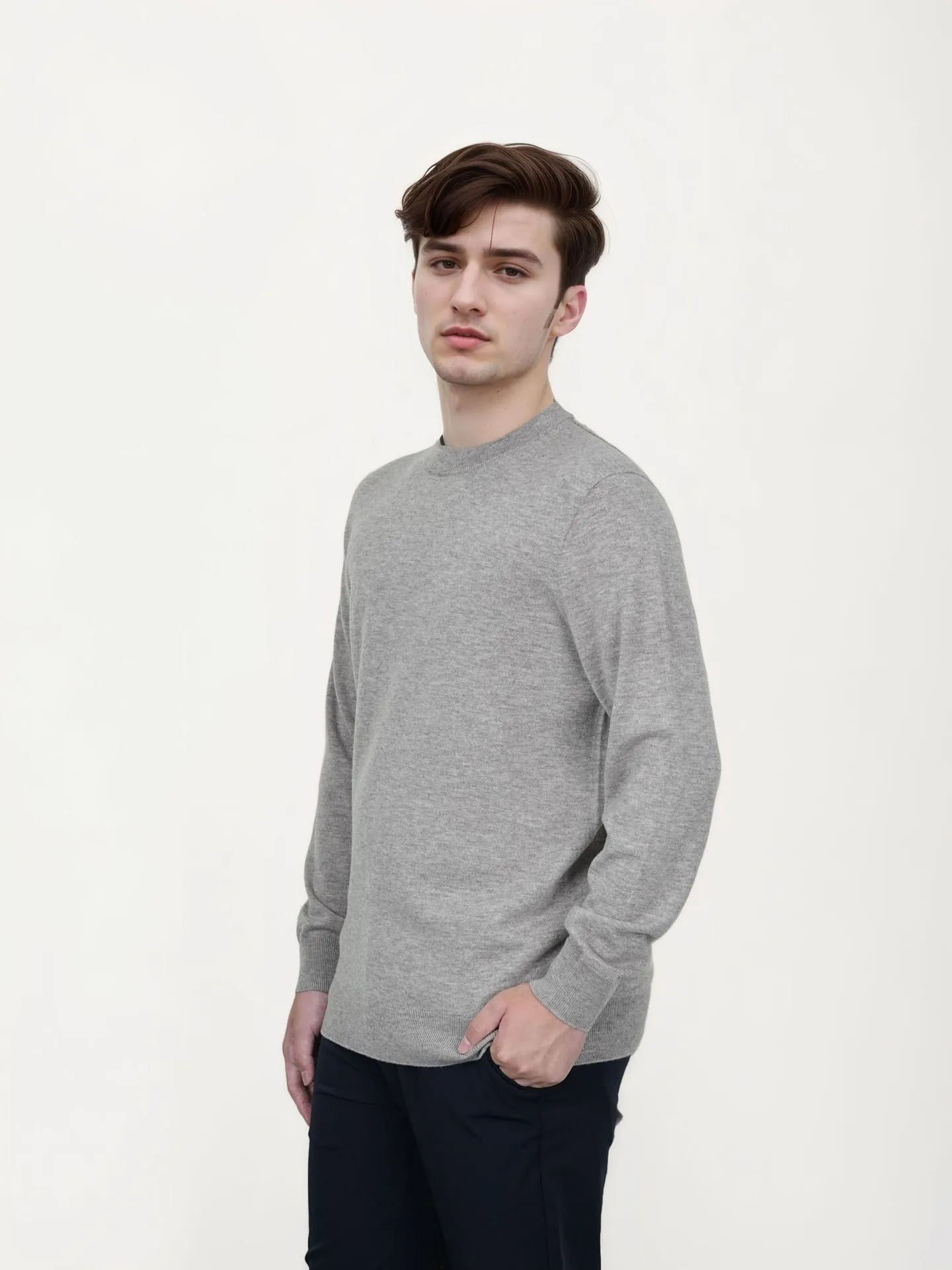 Men's regular fit wool pullover sweater in multiple colours for autumn winter wear