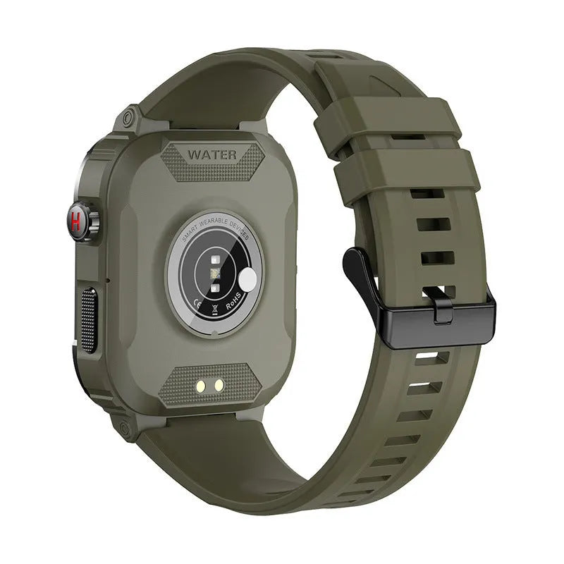 Intelligent three-prevention watch with Bluetooth call, heart rate monitor, 1.85 inch touch screen, silicone strap, black colour