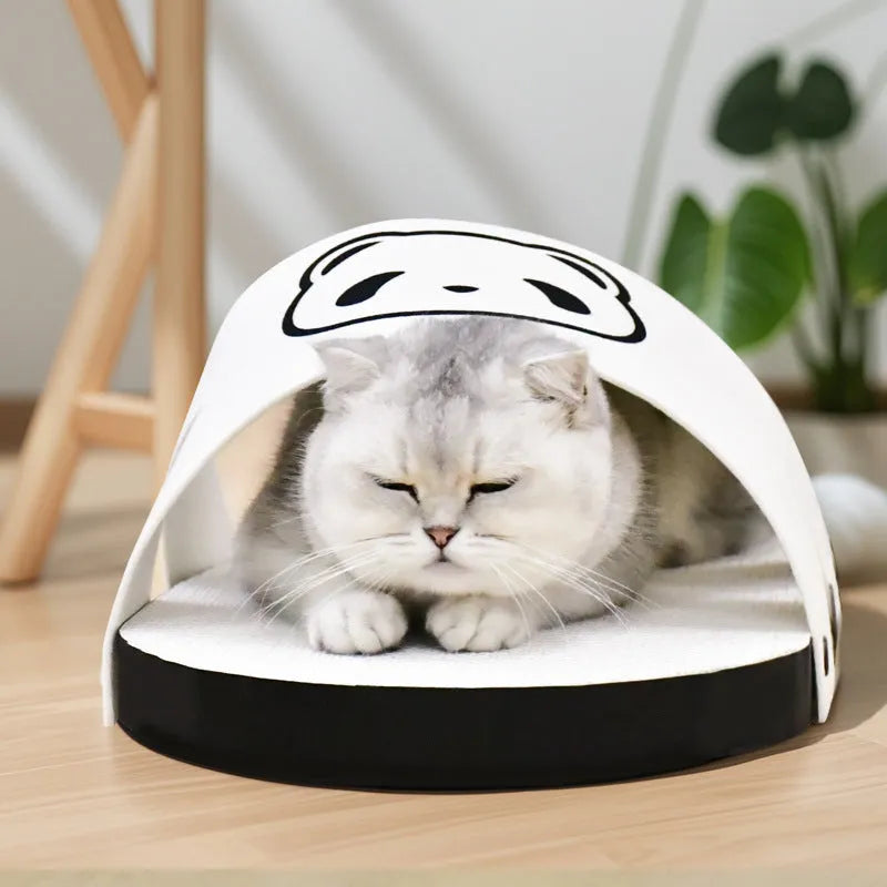 White corrugated paper cat scratch board slipper style for indoor feline scratching and claw maintenance