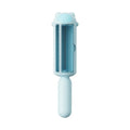 Blue pet hair remover roller with self-cleaning base for furniture and car seats