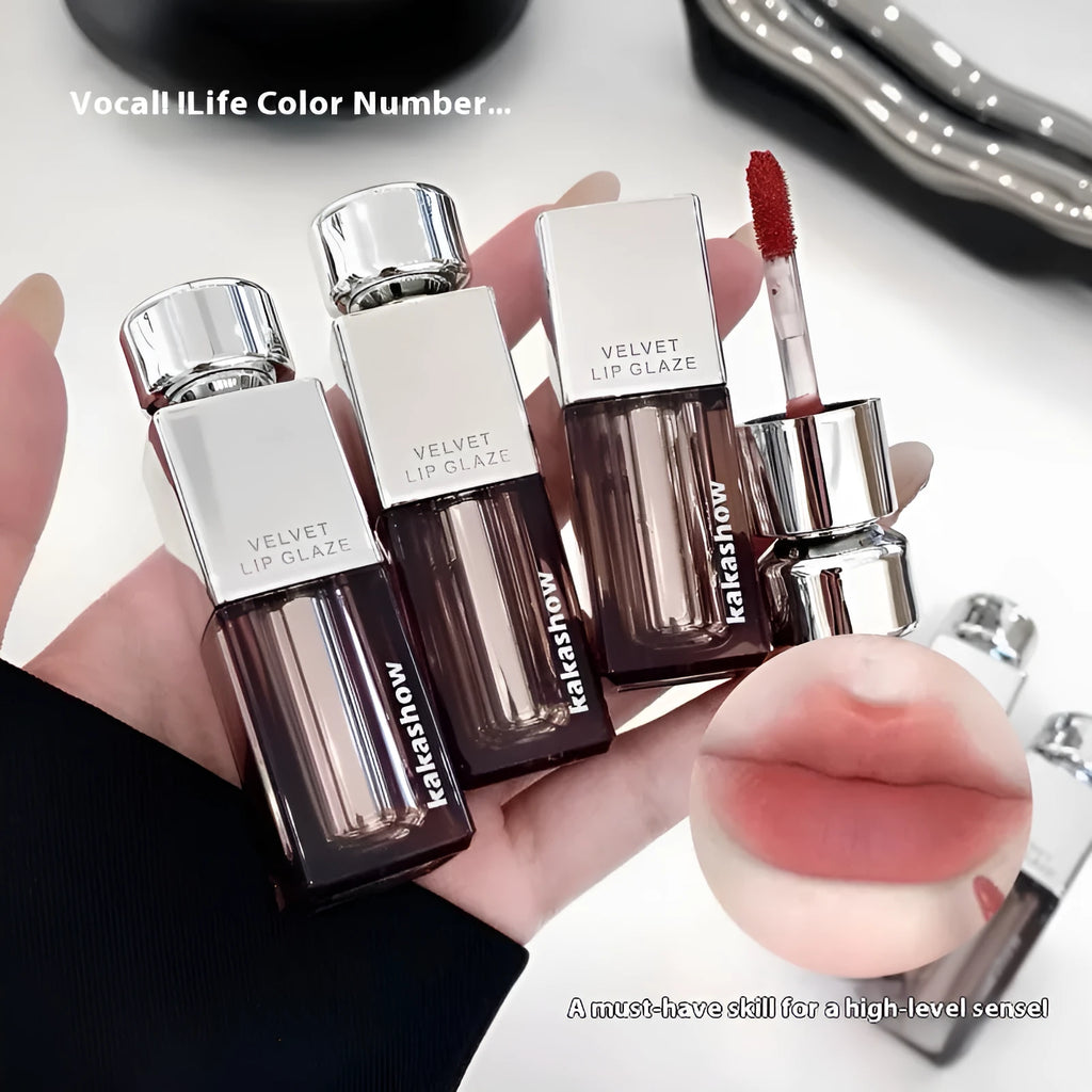Kakashow Lock Colour Velvet Lip Paint matte soft mist lipstick in six colour shades
