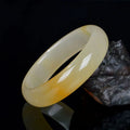 Chinese style natural jade bracelet for women with polished surface in 54mm-62mm sizes