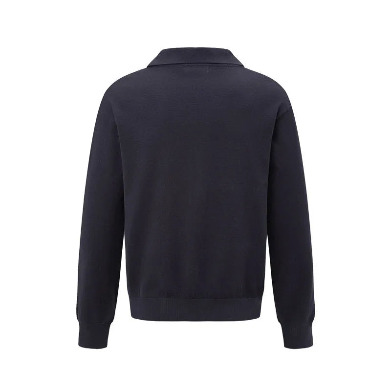 Loose pullover sweater in acrylic-blend fabric available in black, dark grey and creamy white