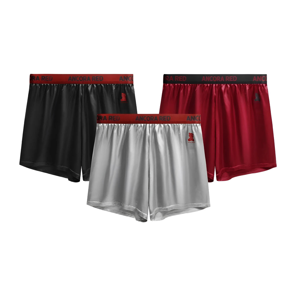 Men's solid colour boxer briefs in polyester fabric with mid-waist design