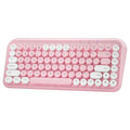Pink wireless Bluetooth keyboard with 84 keys measuring 339mm wide