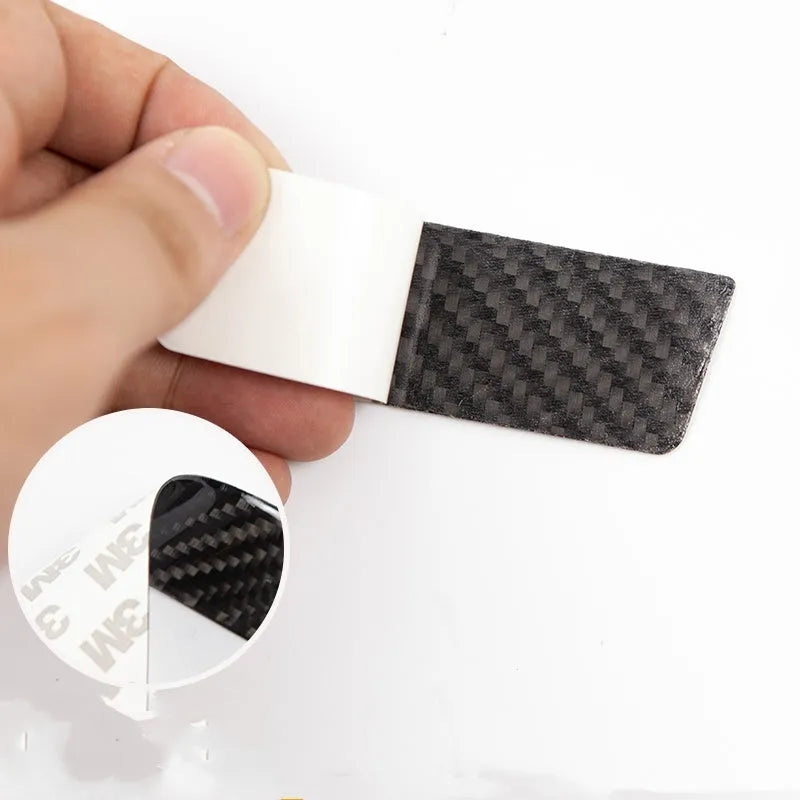 Carbon fibre pattern door handle protection stickers for Tesla Model S - set of four pre-cut adhesive patches