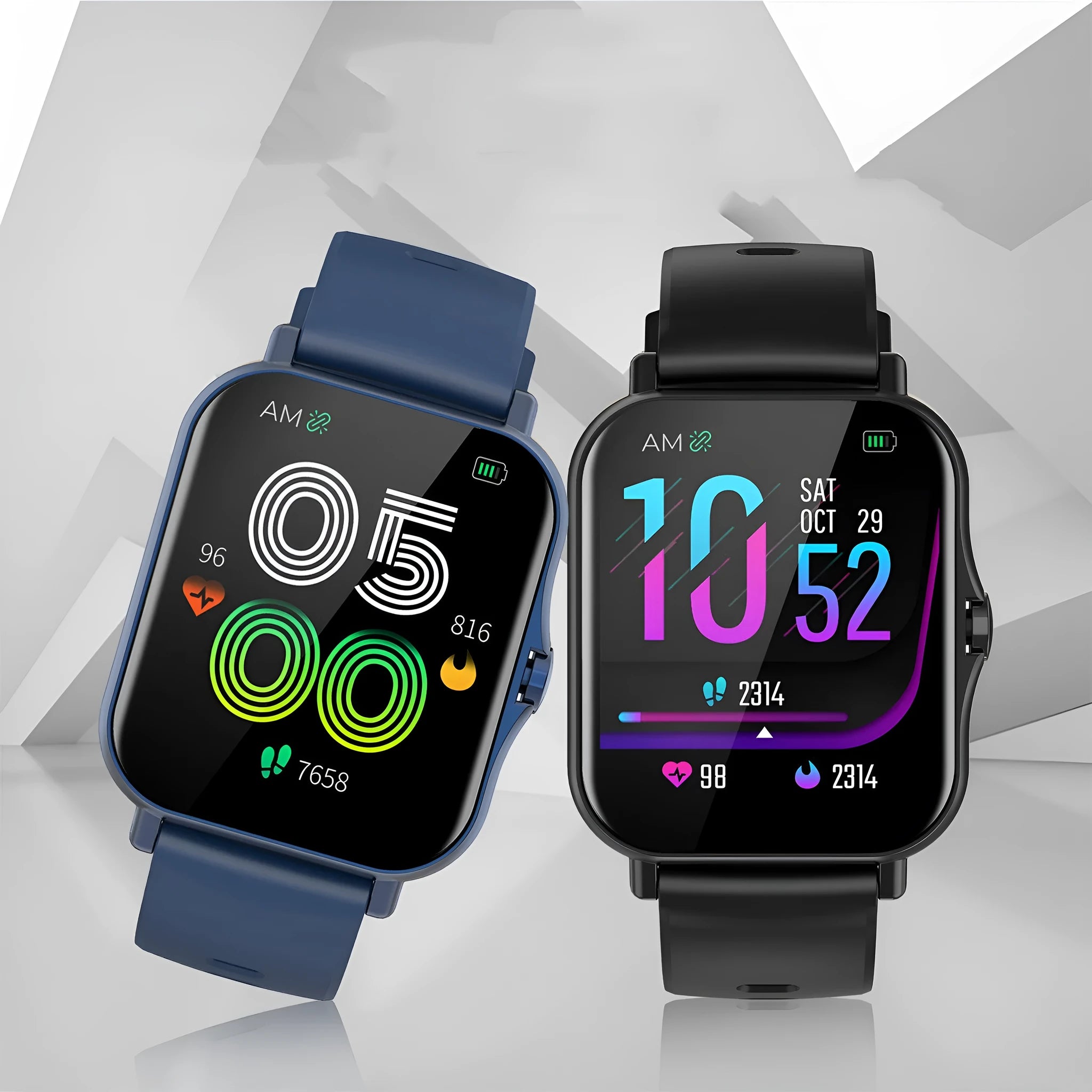 W10 model smart watch with curved touch screen for heart rate and blood pressure monitoring