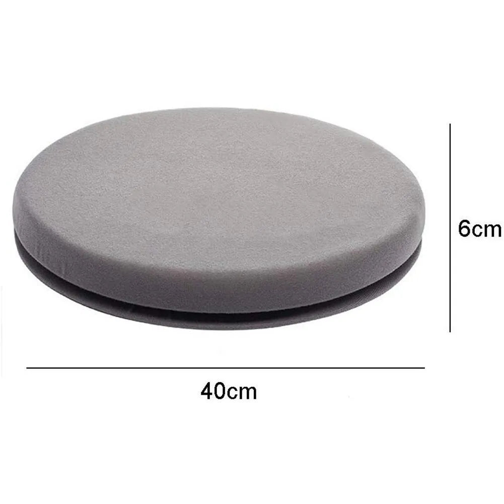360-degree rotating car seat cushion with non-slip base and plush cover