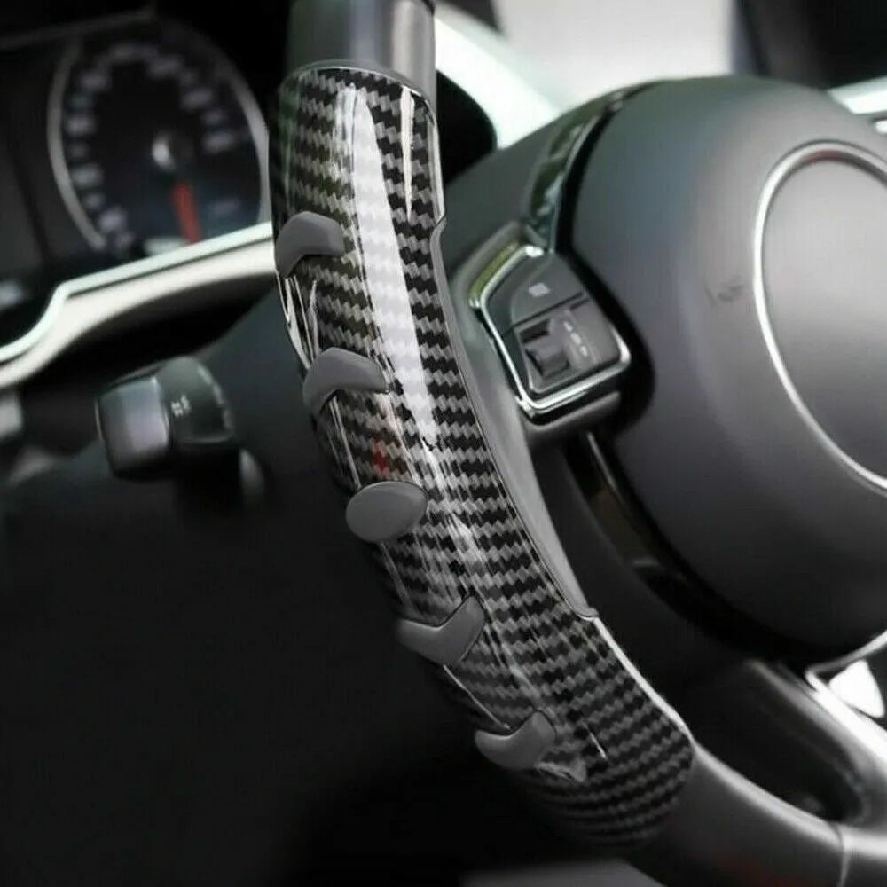 Fibreglass steering wheel anti-skid sleeve in carbon fibre black for 38cm diameter wheels