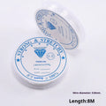 Clear fishing line elastic cord spool in transparent white for jewellery making and crafts
