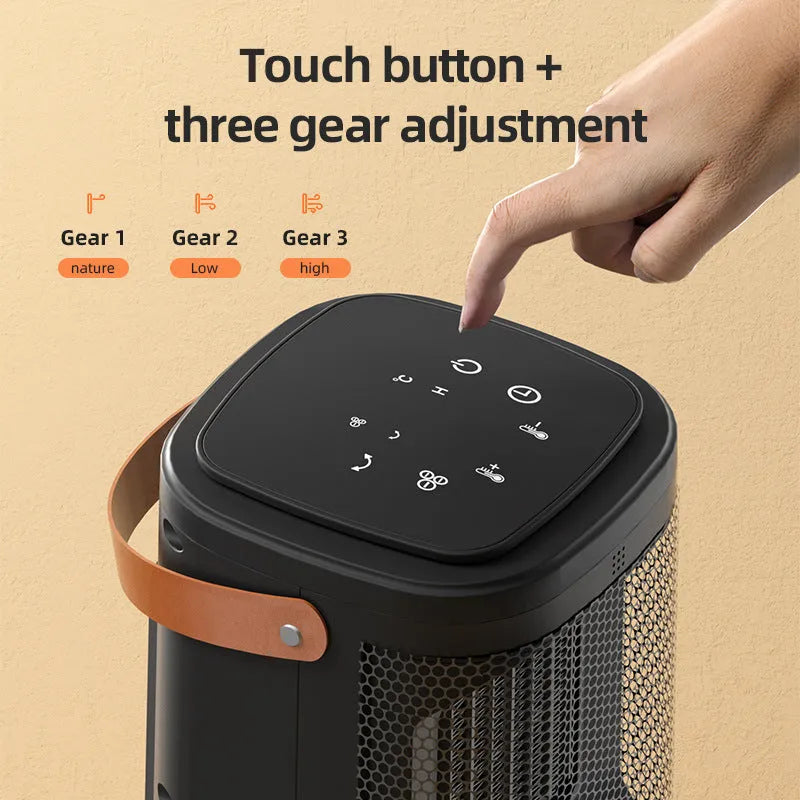 618 electronic model colour touch screen heating radiator with remote control on a table.